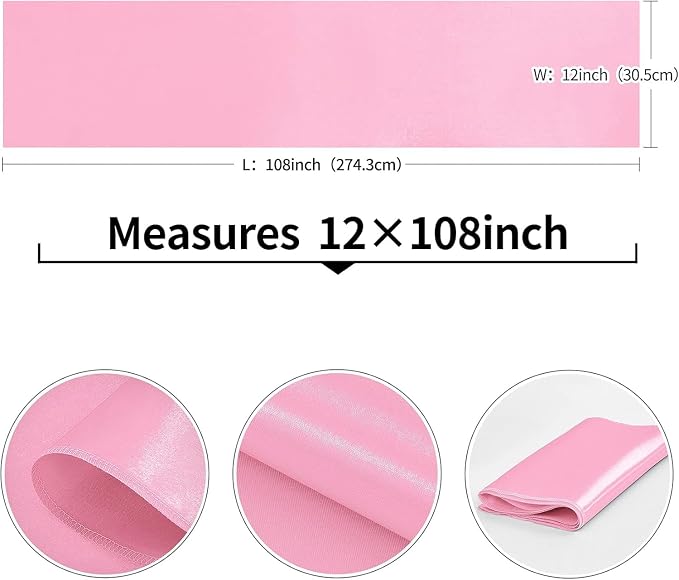 15-Pack Pink Satin Table Runner 12 x 108 Inch Long Fuchsia Bright and Smooth - Image 3