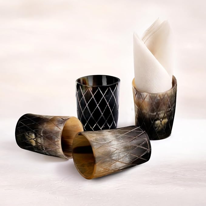 Handicrafts Home Viking Horn Shot Glasses Set of 12, Rustic Viking Drinkware - Image 3