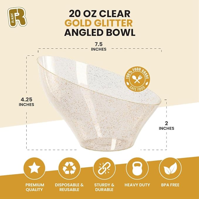 R-kay 6 Pack Glitter Angled Candy Bowls - Image 4