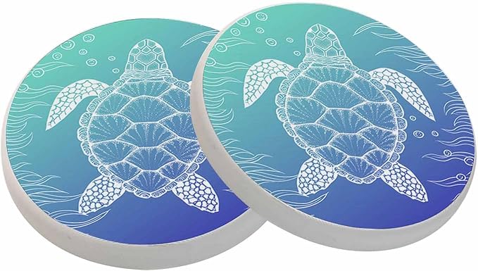 Underwater Sea Turtle Coasters for Drinks Coasters for Table Ceramic Absorb by oFloral