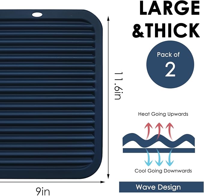 Silicone Mats for Kitchen Counter, 9x12'' Trivets for Hot Pots and Pans - Image 4