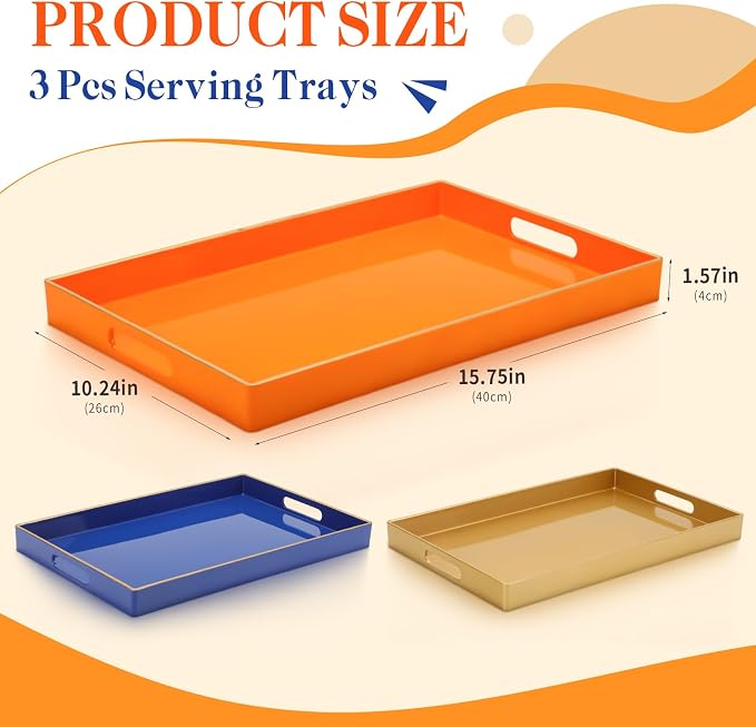 Vesici 3 Pcs Decorative Serving Trays - Image 3