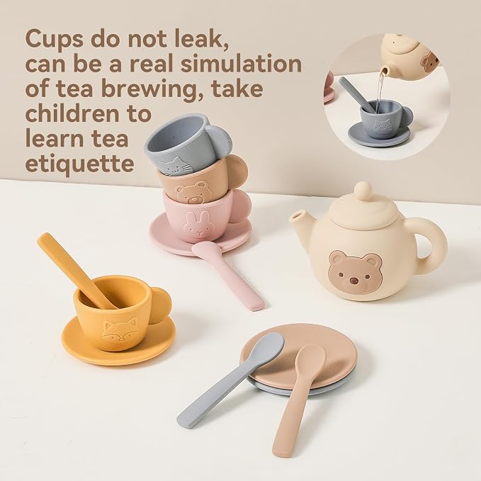Tea Party Set for Little Girls 1-3 Kids Tea Set 14 Pcs - Image 3