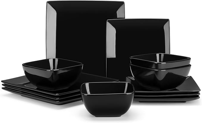 vancasso Soho Dinnerware Sets 12 Pieces, Plates and Bowls Sets, Dinner Plate by vancasso