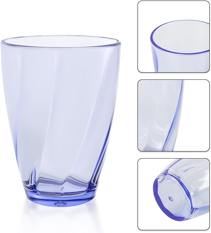 Topsky 12-ounce Plastic Water Tumblers | Set of 4 Colorful Unbreakable Drinking - Image 3