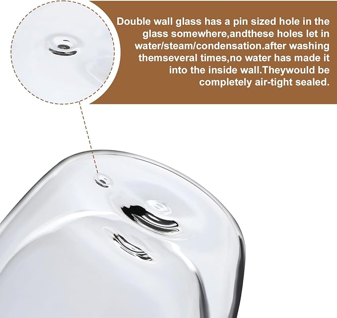 Aurzen 4 Pack Double Walled Glass Coffee Mugs - Image 7