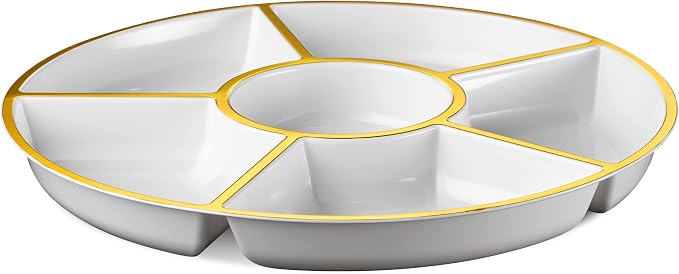 Plasticpro 6 Sectional Round Plastic Serving Tray/Platter - Image 7