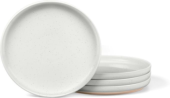 LIANYU Dinner Plate Set of 4, 7.75 Inch Stoneware Salad Kitchen Plates by LIANYU