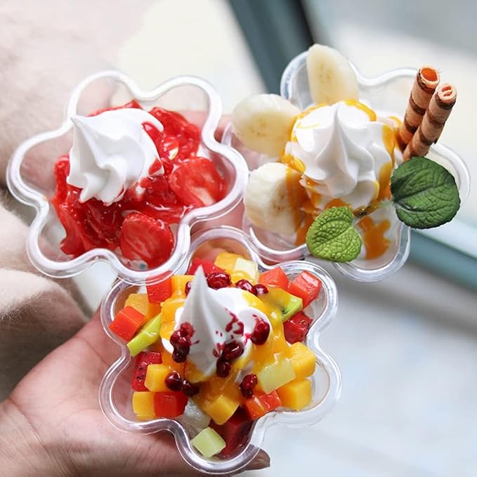TOFLEN 8 oz Dessert Cups with Spoons, 200 Pack | Clear Plastic, Disposable - Image 4