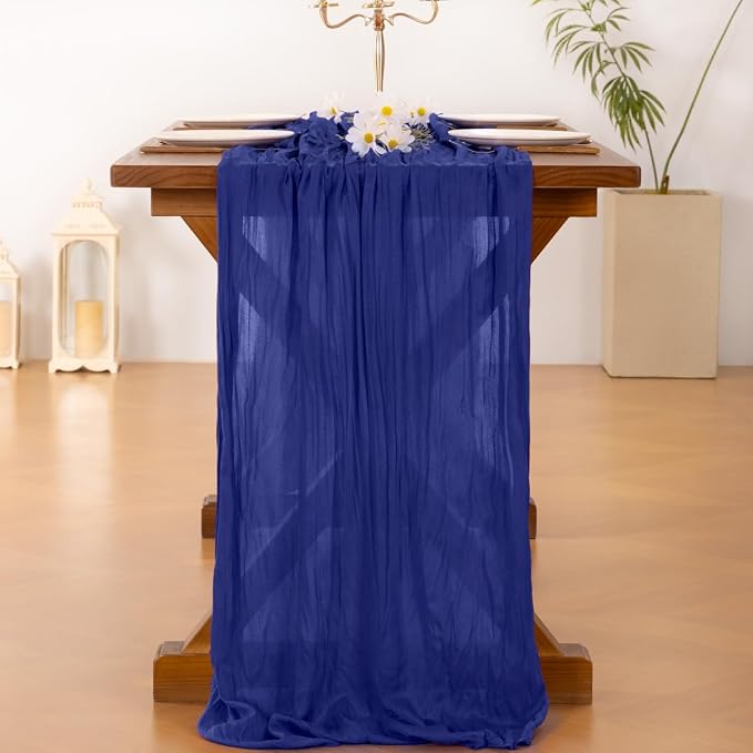 Cheesecloth Table Runner Summer Boho Wedding Birthday Party Home Decor | Royal - Image 2