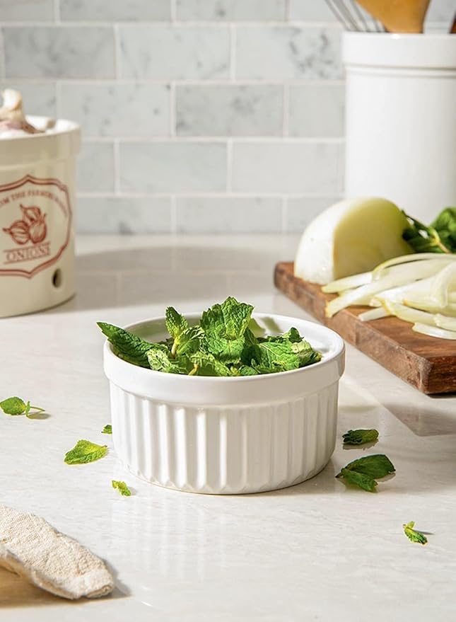 LE TAUCI Ramekins 16 OZ Oven Safe, Ceramic Souffle Dishes - Image 4