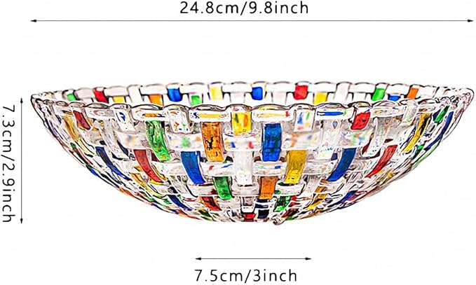 MAGCOLOR Hand Painted Colorful Woven Glass Crystal Salad & Fruit Bowl Decoration - Image 2