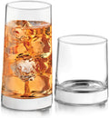 Libbey Cabos 16-Piece Rocks and Tumbler Glasses Set, Angled Glass Cups Set by Libbey