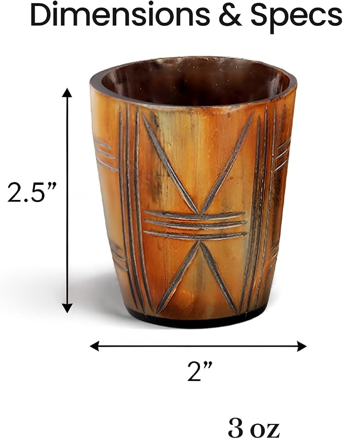 Handicrafts Home Viking Horn Shot Glasses Set of 12, Rustic Viking Drinkware - Image 6