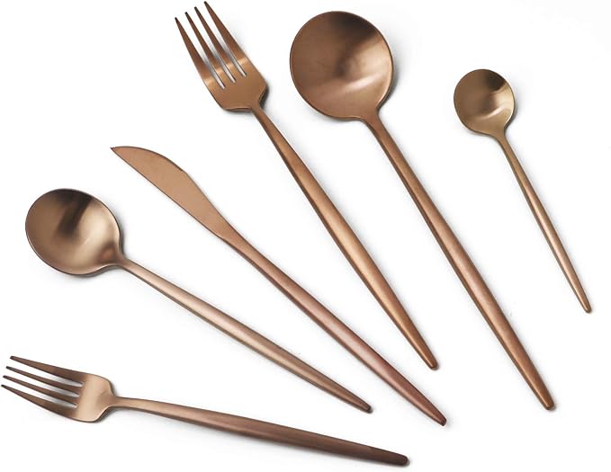 JASHII 18/10 Rose Gold Flatware Set by JASHII