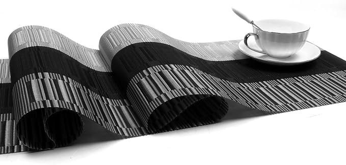 SHACOS Table Runners Woven Vinyl PVC Table Runners 12 x 90 inch Wipeable Heat - Image 3