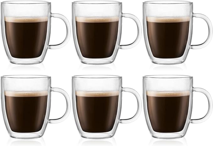 Bodum 10oz Bistro Double Wall Insulated Mug, High-Heat Borosilicate Glass by Bodum