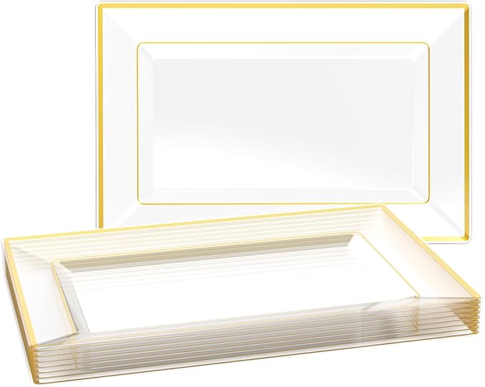 FOCUSLINE 8 PCS Plastic Serving Trays by FOCUSLINE