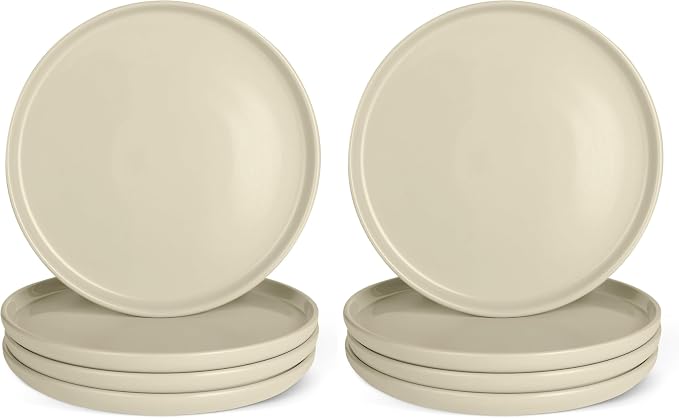 Amazon Basics Glazed Stoneware Dinner Plates, Ceramic 4-Piece Set, Microwave by AmazonBasics