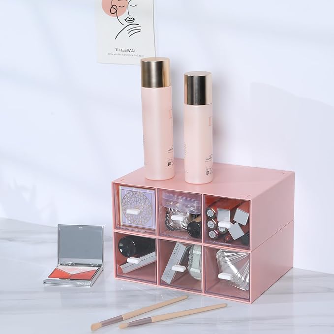 Desktop Organizer With 6 Drawers, Pencil Box, Stationary Organizer | 2 Tiers - Image 2