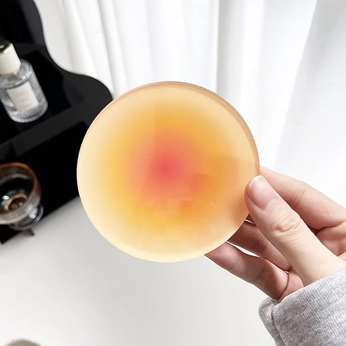 4 Pack Colorful Acrylic Round Coasters, 3.8 Inch | Waterproof & Heat Resistant - Image 5
