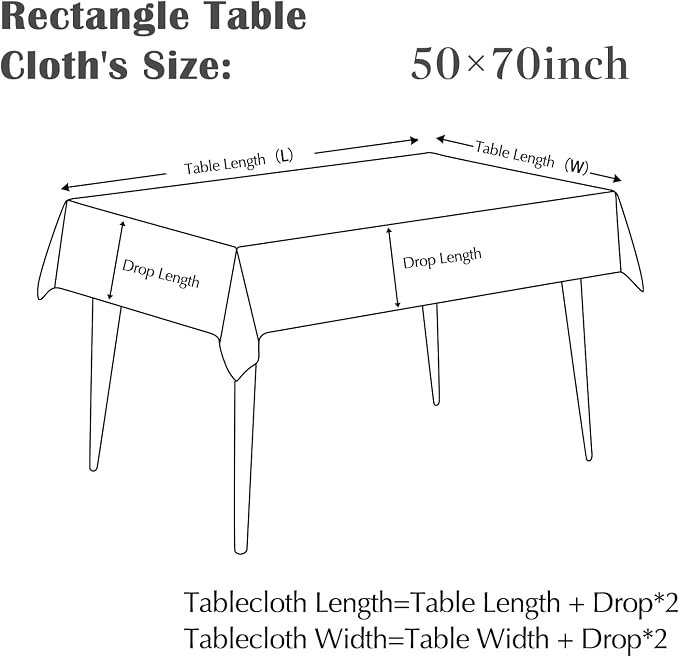 jinchan Green Floral Linen Rectangle Table Cloth 50 x 70 Inch | - Image 5