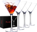 Handblown Crystal Martini Glasses Set of 4-9.5 oz Coupe Glass Set by BACLIFE