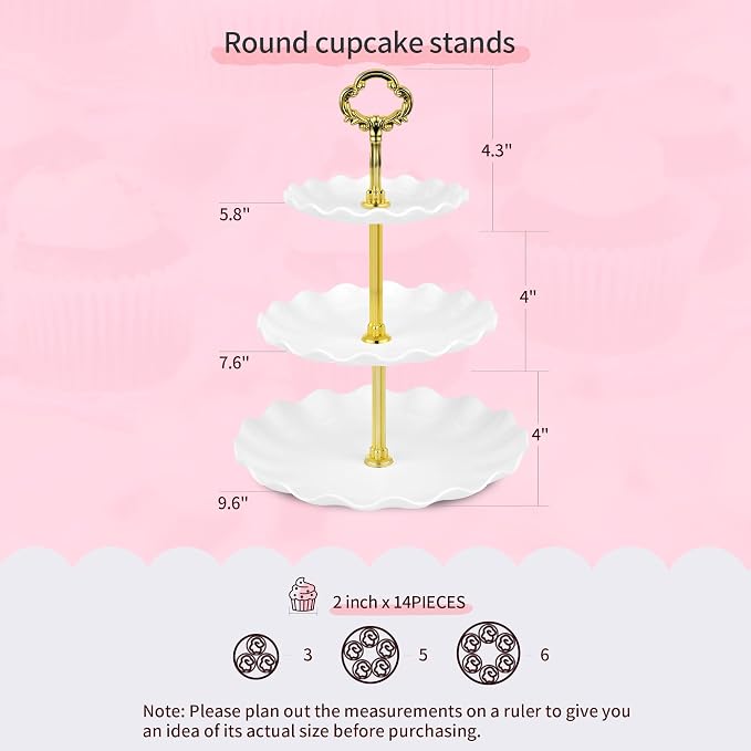 Pack of 11 NWK Cake Stand Set of Cupcake Stand, Tray & Table Cloth | Includes 3 - Image 2