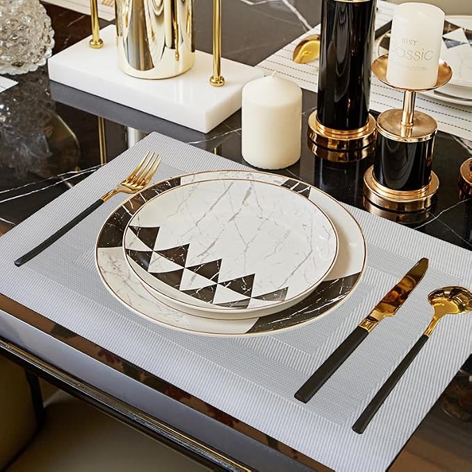 PIGCHCY Placemats Set of 6, Washable Woven Vinyl Kitchen Table Mats Non Slip - Image 5