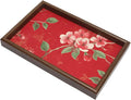 Wooden Valet Tray with Floral Base by Unknown