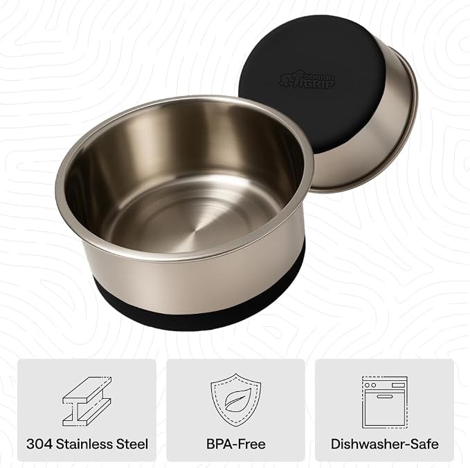 GORILLA GRIP Dog Bowl, Holds 2 Cups, Food Grade 304 Stainless Steel Food and - Image 6