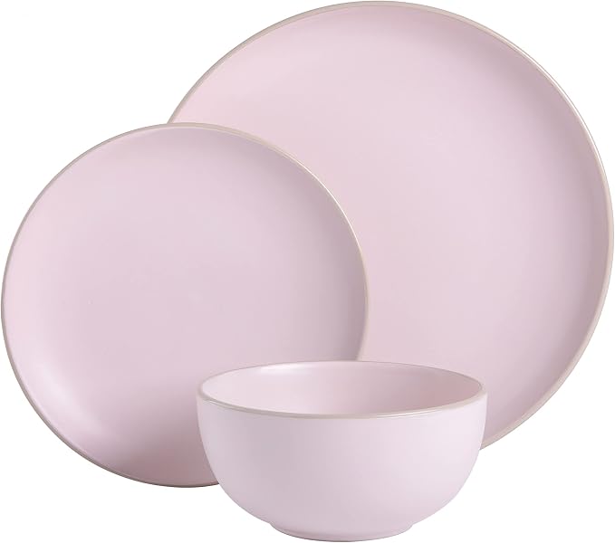 Gibson Home Rockaway 12-Piece Round Stoneware Dinnerware Set, Service - Image 2