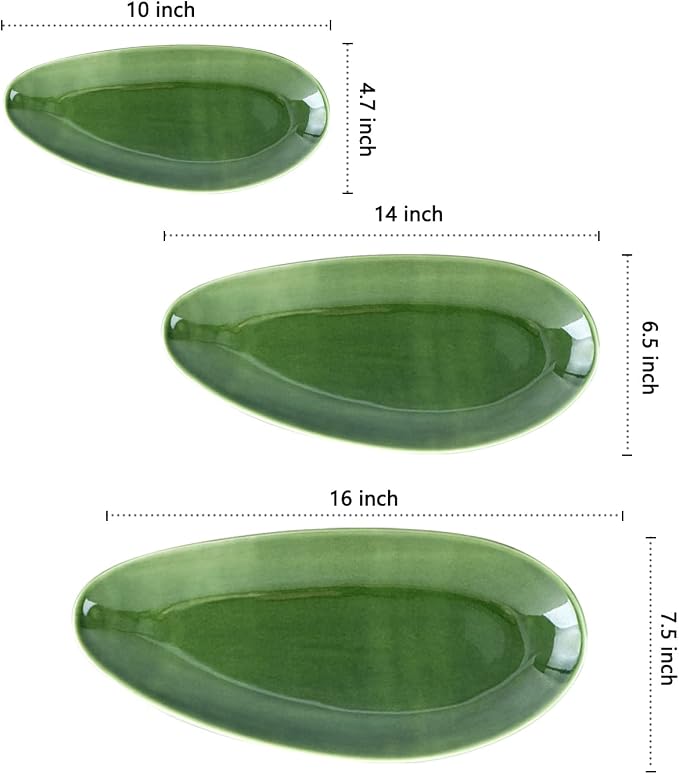vicrays Large Oval Serving Platters, Stackable Serving Trays Serving Plates - Image 2