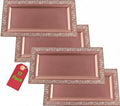 14" x 7.5" Rose Gold Lace Rim Plastic Serving Trays & Platters | Heavy Duty by Yumchikel