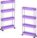 2-piece Set Slim Storage Cart 3 Tier, Bathroom Organizer Rolling Utility by Home