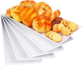 Moretoes 5pcs Melamine White Serving Trays 14.5x6in Rectangular by Moretoes
