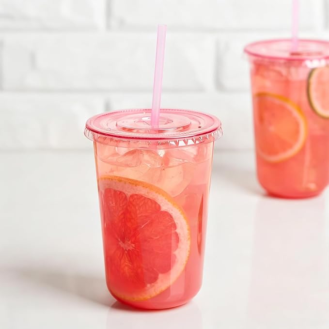 50 Sets - 16oz Pink Plastic Cups - Image 4