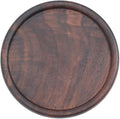 3.5 Inch Round Heat Resistant Wood Drink Mat Black Natural Walnut Coaster by QUALITYCALFOVERA