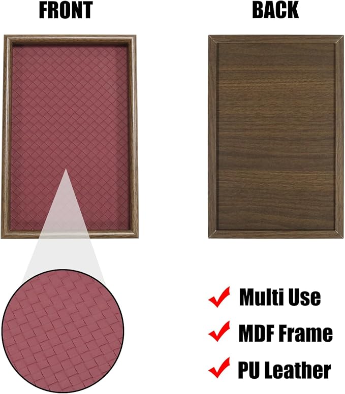 Wooden Valet Tray with Leather Base - Image 4