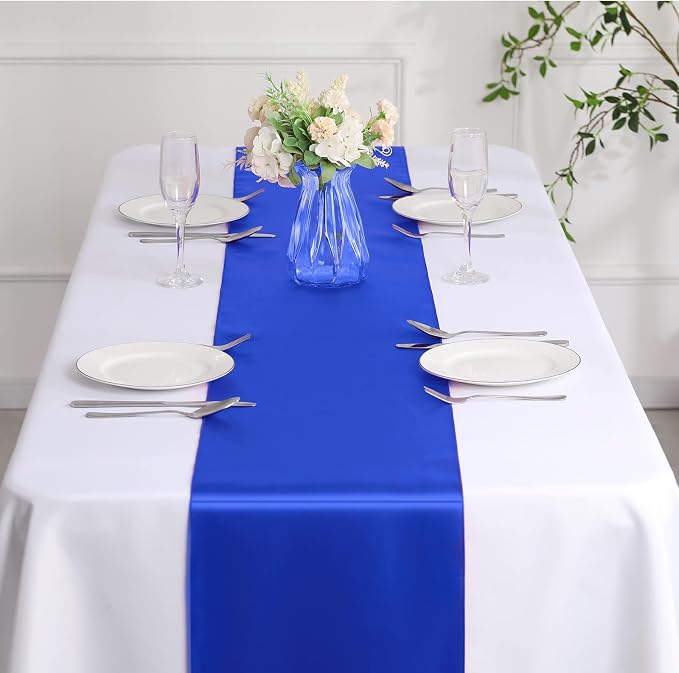 Manyshofu Royal Blue Satin Table Runner 12x108 - Image 7