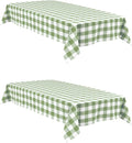 Sage Green and White Checkered Tablecloth 60 x 60 inch, 2 Pack | Waterproof by Hiasan