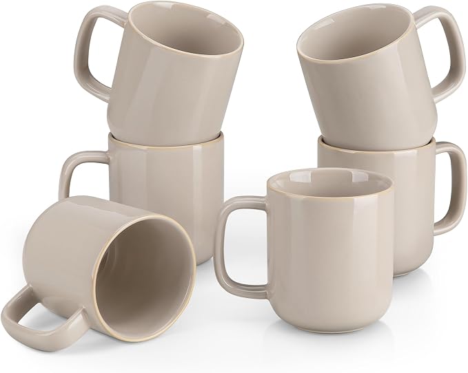 vancasso 16 oz Coffee Mugs Set of 6, Large Ceramic Mug by vancasso