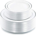 102 Pcs Silver Plastic Plates, Premium Silver Disposable Plates | Plastic by I00000