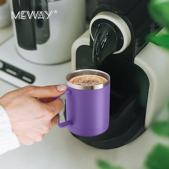 MEWAY 12oz Coffee Mug With Handle 8 Pack Bulk, Stainless Steel Insulated Travel - Image 7