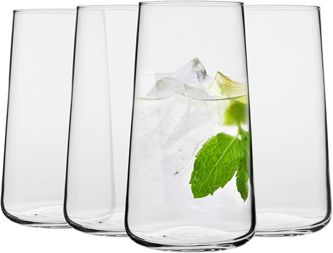 Krosno Water Glasses Set of 4, 20.3 oz, Infinity Collection | Highball Drinking by Krosno