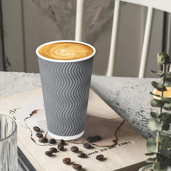 BYSNOW 100 Pack 16 oz Paper Coffee Cups - Image 4