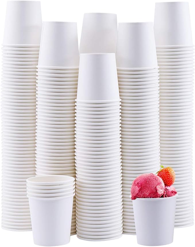 Turbo Bee 4 oz Paper Cups 300 Pack, Disposable Espresso Shot Cups, Small Coffee by TurboBee