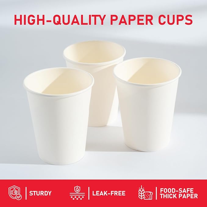 1000 Pack 8 oz Paper Cups, Disposable Coffee Cups, or Juice - Image 6