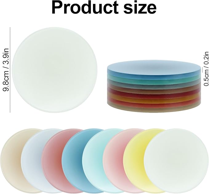 4 Pack Gradient Round Acrylic Coasters, - Image 7