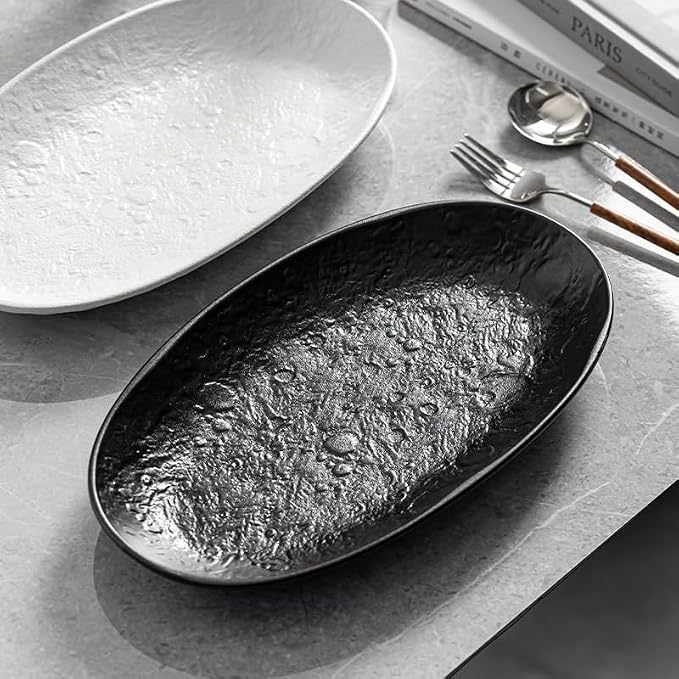 Serving Platter Oval Plates Premium Ceramic 12-Inch Set Serving Dishes - Image 5
